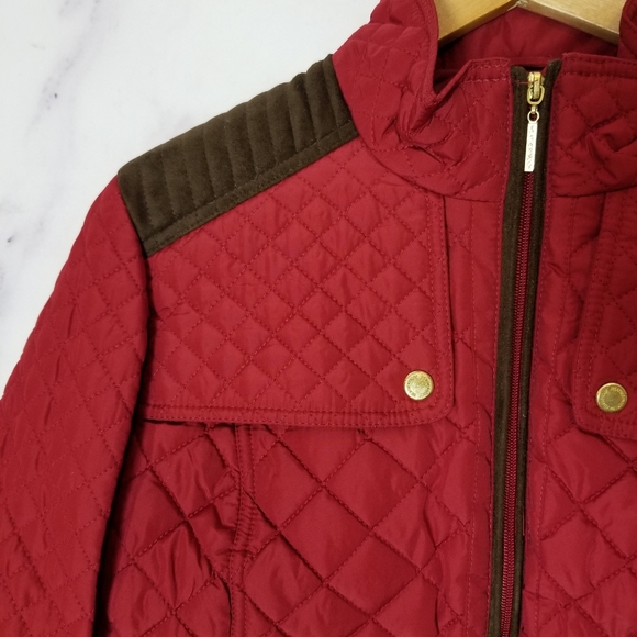 WEATHERPROOF Quilted Red Jacket, Spring/Fall, Cold weather, Size Large - Picture 3 of 7